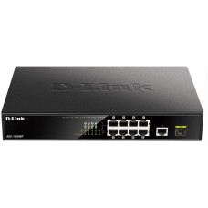 Комутатор D-Link DGS-1010MP 9xGE PoE, 1xSFP, 125W, Rackmount, Некерований