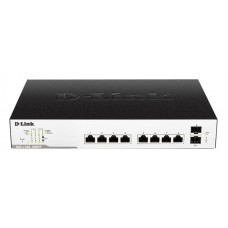 Коммутатор D-Link DGS-1100-10MPP 8x1GE w / PoE, 7-8 порт w / UPoE (75Вт / порт), 2xSFP / 1G, PoE 242Вт, Easy