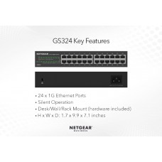 Комутатор NETGEAR GS324 24xGE, некерований
