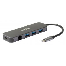 Мережевий адаптер D-Link DUB-2334 1xGE, 3xUSB 3.0, 1xUSB-C, USB-C