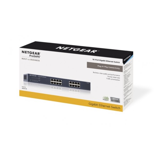 Комутатор NETGEAR JGS516v2 16xGE, некерований