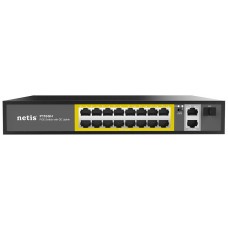 Комутатор Netis P116GH 16xFE PoE+, 2xGE Uplink, 1xGE SFP, некерований