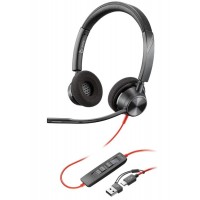 Poly Гарнітура комп'ютерна стерео On-ear Blackwire 3320-M, USB-A, USB-C, односпрямований, Microsoft Teams, чорний