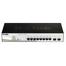 Комутатор D-Link DGS-1210-10P/F 8port 1GE PoE, 2xSFP, WebSmart