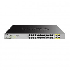 Комутатор D-Link DGS-1026MP 24x1GE c PoE, 2xSFP/GE/Combo, 370W, Некерований