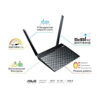 Маршрутизатор ASUS RT-N12E/C1 N300, 1xFE WAN, 4xFE LAN