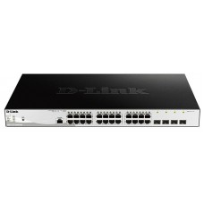 Комутатор D-Link DGS-1210-28MP 24x1GE PoE, 4xSFP 1G, PoE бюджет 370W, Smart