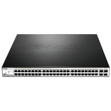 Коммутатор D-Link DGS-1210-52MP 48x1GE PoE, 4xSFP Smart