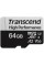 Карта памяті Transcend 64GB microSDXC C10 UHS-I U3 A2 R100/W85MB/s + SD