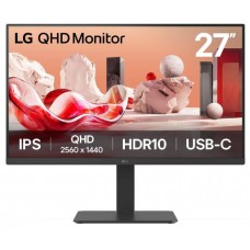 Монітор LG 27" 27BA65QB-B HDMI, 2xDP, USB-C, MM, IPS, 2560x1440, 100Hz, sRGB 98%, Pivot, HDR10