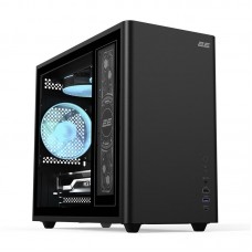 Корпус 2E Credo Plus V350BG без БЖ, 1xUSB3.0, 1х USB 2.0, 1xUSB Type-C, 3x120мм ARGB, VGA 350мм, LCS ready, контролер з пультом, TG Side Panel, mATX, чорний