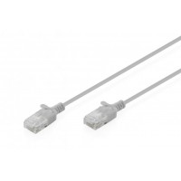 Патч-корд DIGITUS CAT 6 U-UTP Sliim, 3 м, AWG 32/7, Cu, LSZH, сірий