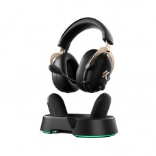 Гарнітура MCHOSE V9 Turbo, USB-A/WL/BT, Black Gold