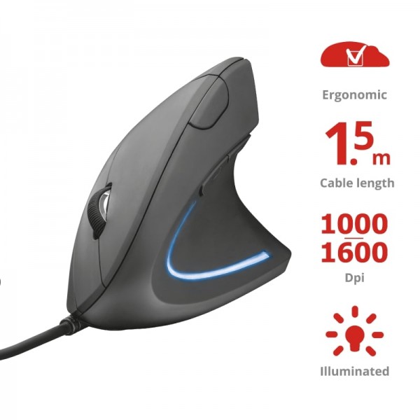 Мышь VERTO ERGONOMIC MOUSE BLACK