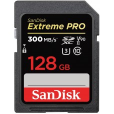 Карта памяти SanDisk 128GB SDXC C10 UHS-II U3 ​​V90 R300/W260MB/s Extreme Pro