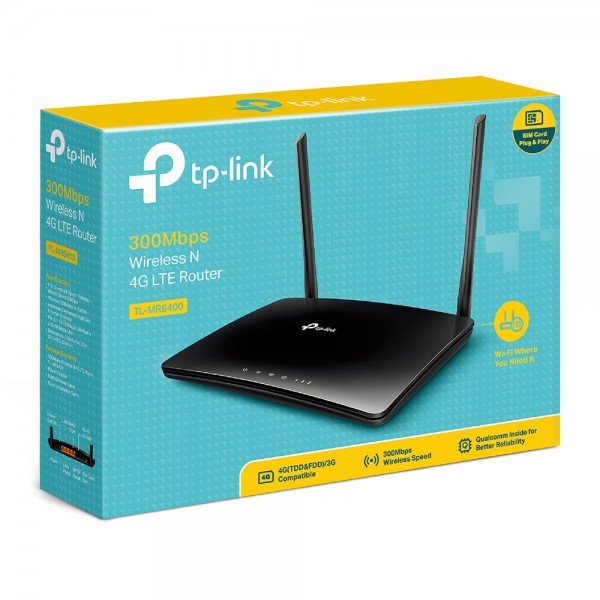 Маршрутизатор TL-MR6400 N300 4G LTE, 3xFE LAN, 1xFE WAN, 1xSim Card Slot
