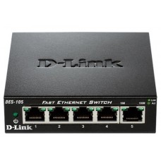 Комутатор D-Link DES-105/E 5xFE, Некерований, Метал