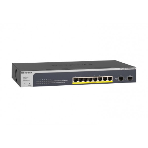 Комутатор NETGEAR GS510TPP 8x1GE PoE+(190Вт), 2xSFP, керований L2