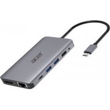 Док-станція Acer 12in1 Type C dongle: 2xUSB3.2, 2xUSB2.0, 1xSD/TF, 2xHDMI, 1xPD, 1xDP, 1xRJ45, 1x3.5 Audio