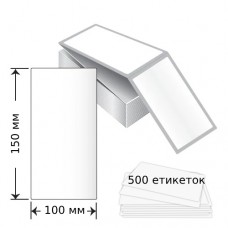 Термоэтикетки UKRMARK 00723, фолдированная термобумага, Ш:100мм х В:150мм, рул:500эт, белые