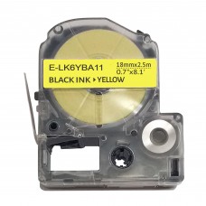 UKRMARK E-LK6YBA11, для диаметра 5,6-10,9мм, черным на желтом, совместимая с Epson LK-6YBA11, Термоусадочная трубка 18мм х 2,5м, для принтеров этикеток